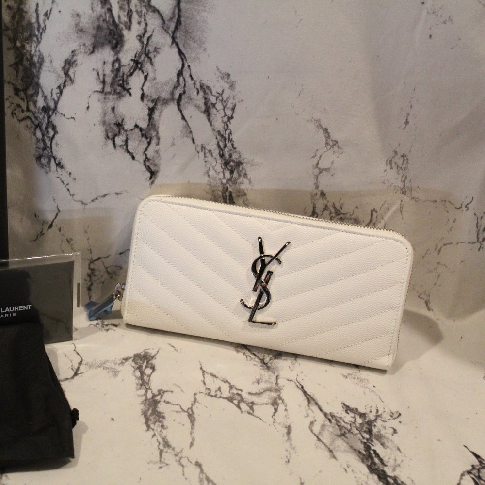 YSL MONOGRAM LEATHER WALLET